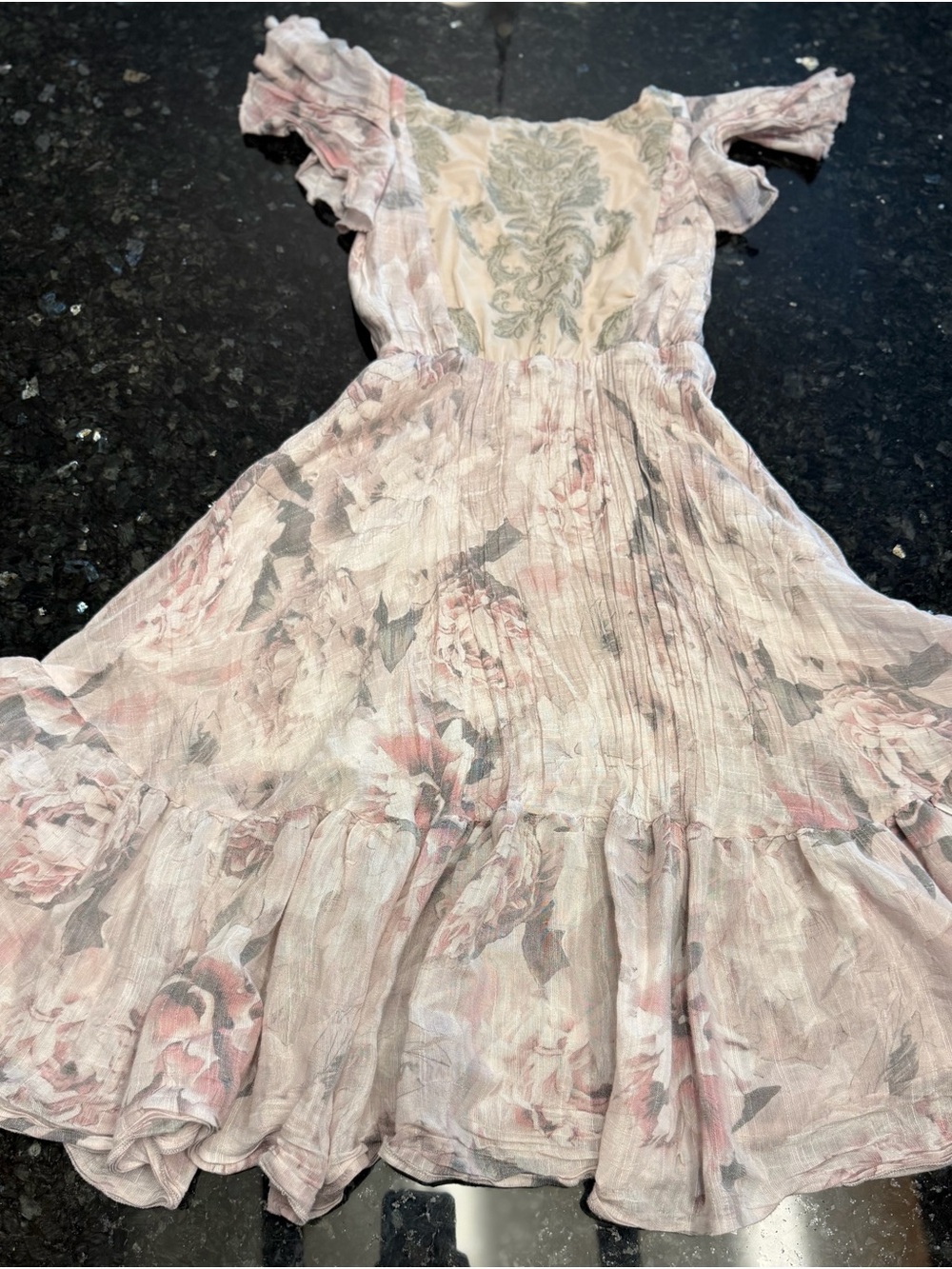Mia Joy by Joyfolie Girls Size 5 Blush Floral Boho Maxi Dress